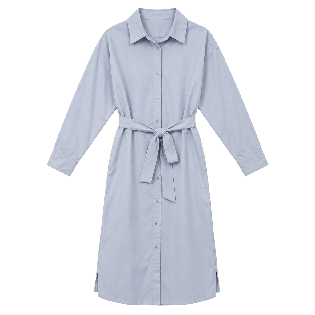 Cider Shirt Dress Size 3XL Light Blue Belted Button-Down Midi 1
