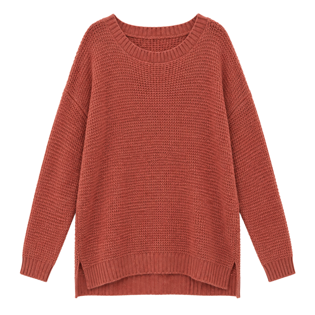 Zenana Premium Long Sleeve Round Neck Sweater Size 3X Dusty Rose 1