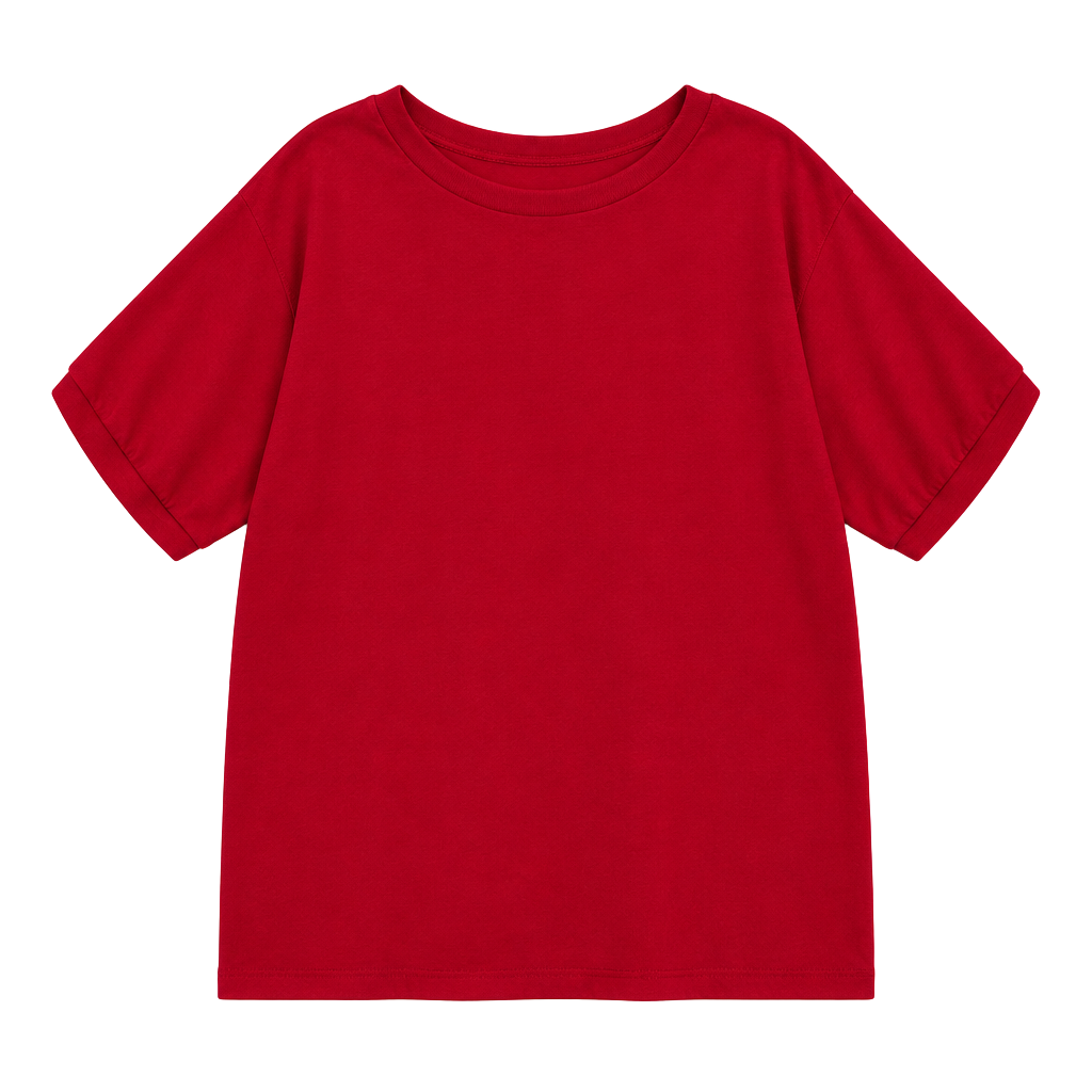 Zenana Oversized T-Shirt Size 2X Red Cuffed Sleeves Hi-Low Hem 1