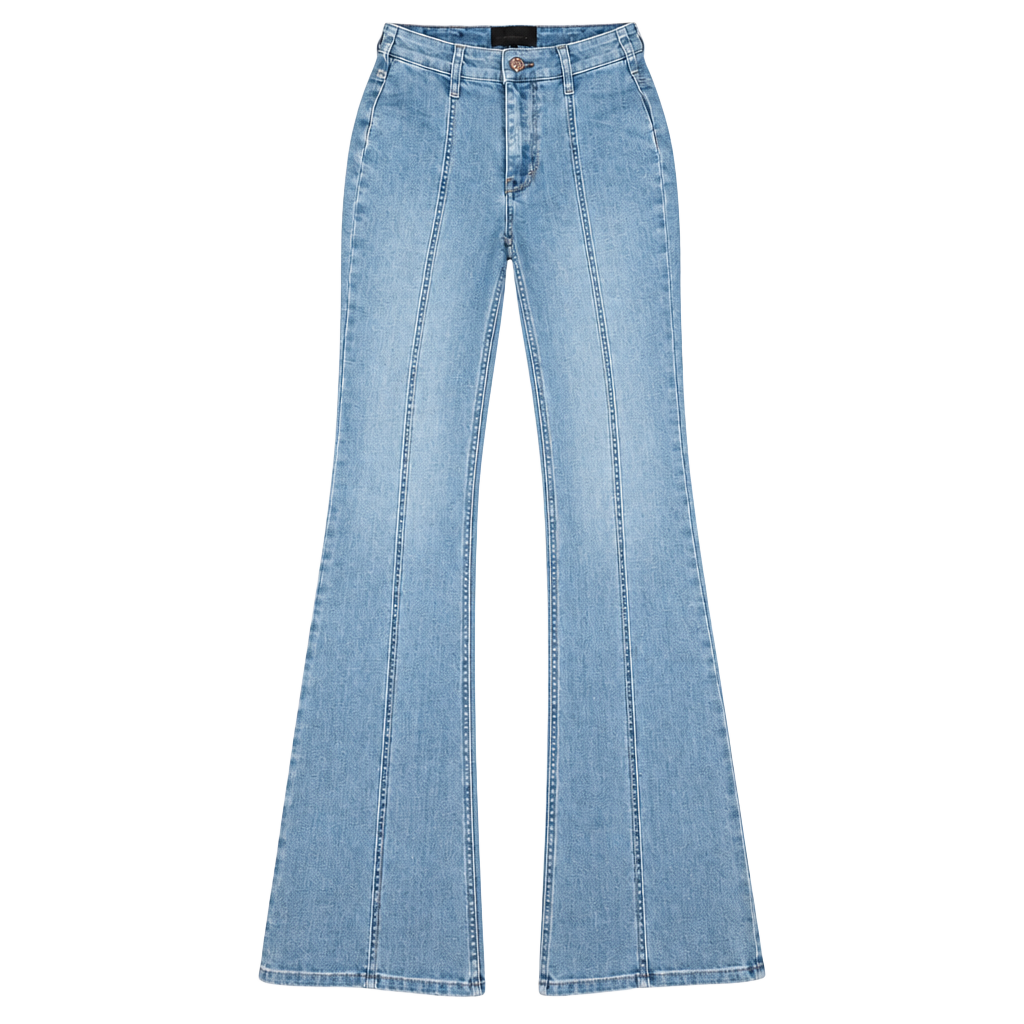 White House Black Market Belted Skinny Flare Jeans Size 00 Blue Denim 1