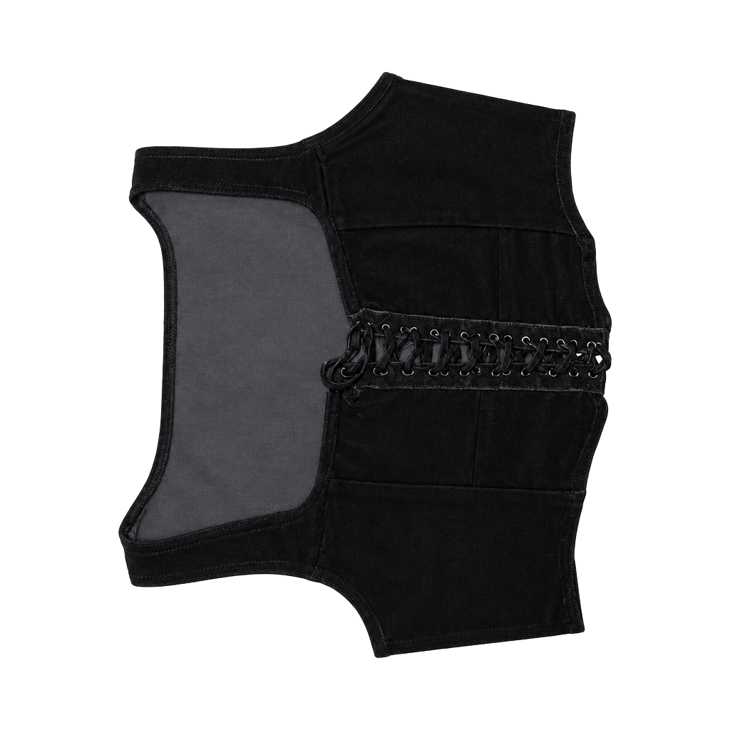 BlackMilk Velvet Corset Top Size M Black Lace Up Whimsigoth Gothic 1