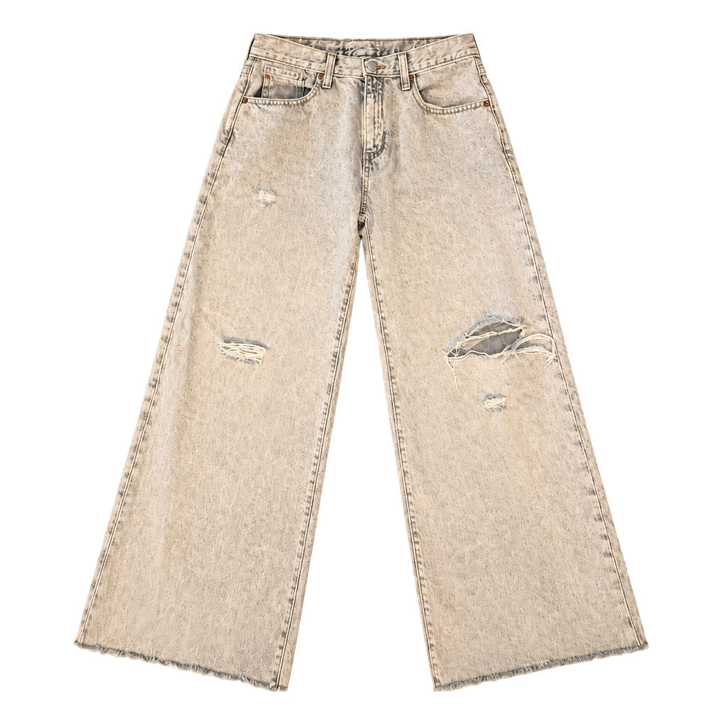 Old Navy Super Baggy Wide Leg Jeans Size 16 Distressed Light Wash Y2K Aesthetic 1