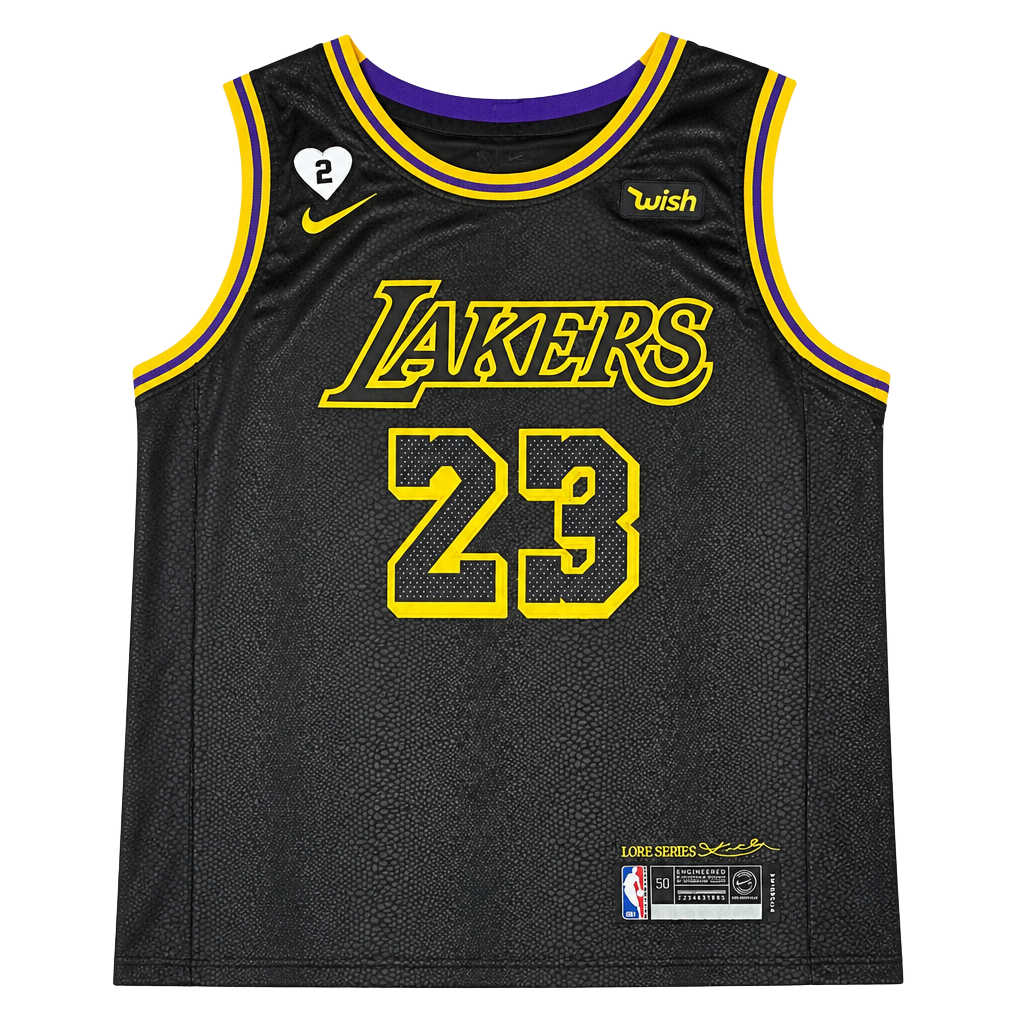 Nike LeBron James #23 Los Angeles Lakers Black Mamba City Edition Jersey Size 50 1