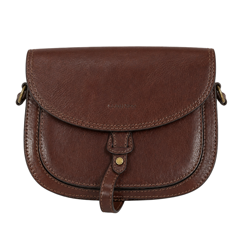 Gianni Conti Brown Leather Crossbody Bag Made In Italy Adjustable Strap 10x7.5” 1