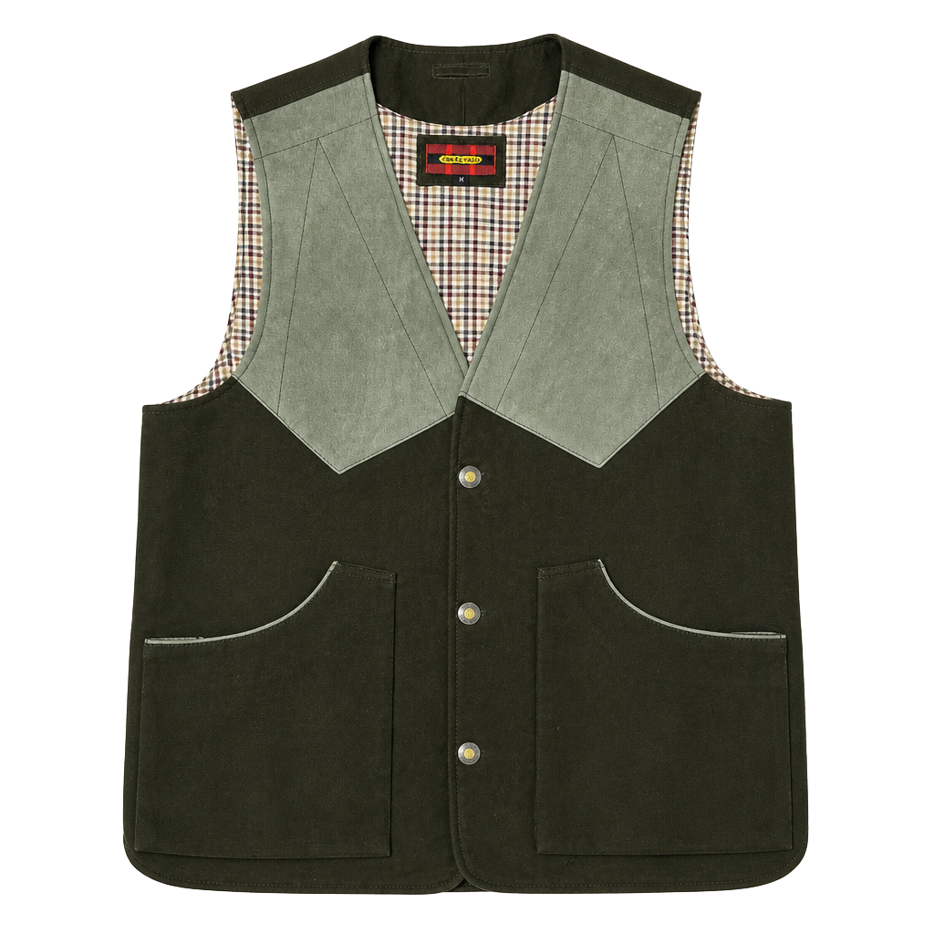 Braeval Artemis Moleskin Hunting Vest Loden Green Mens Size Medium 1