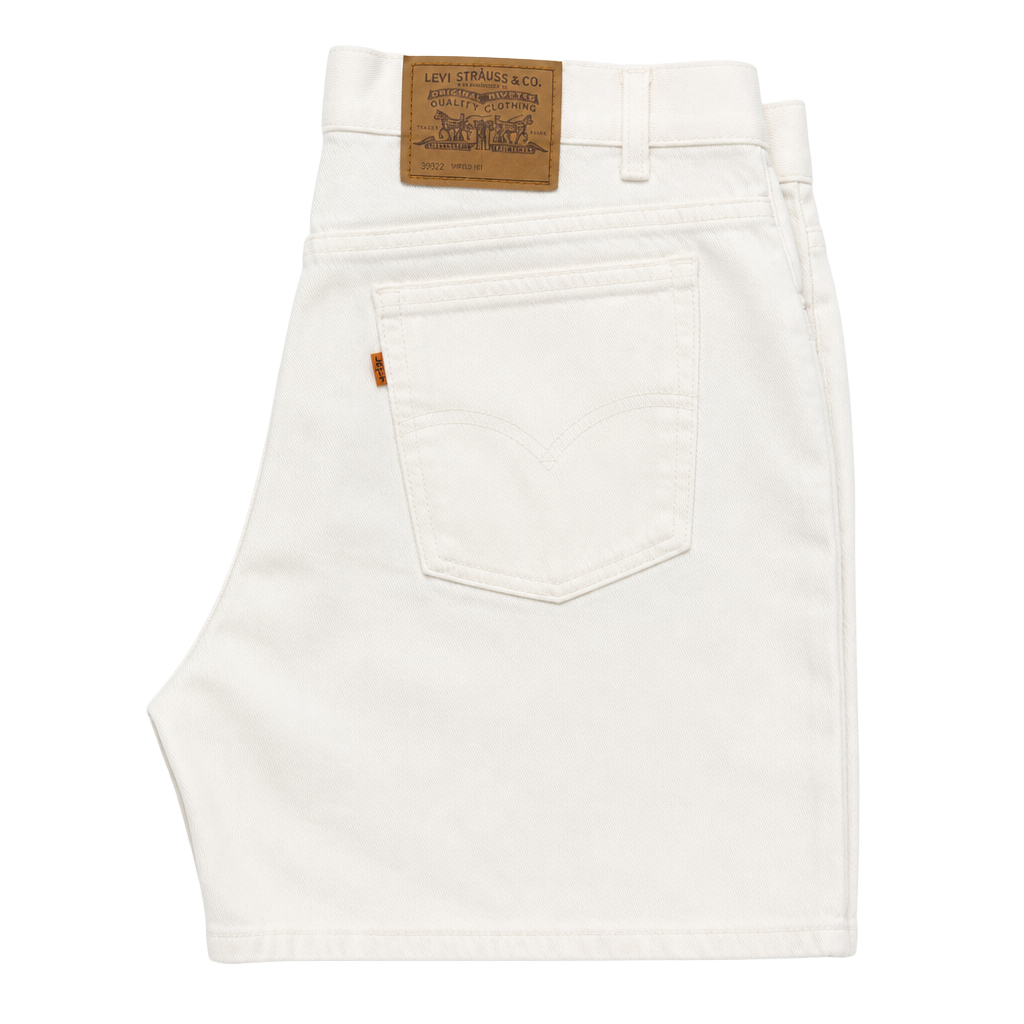 Vintage Levi's 922 Orange Tab White Denim Shorts, Size 16 (XL) — Made in USA 1