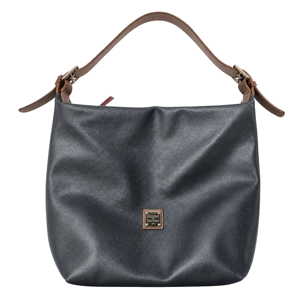 Dooney & Bourke Black Pebble Leather Large Hobo Shoulder Bag 1