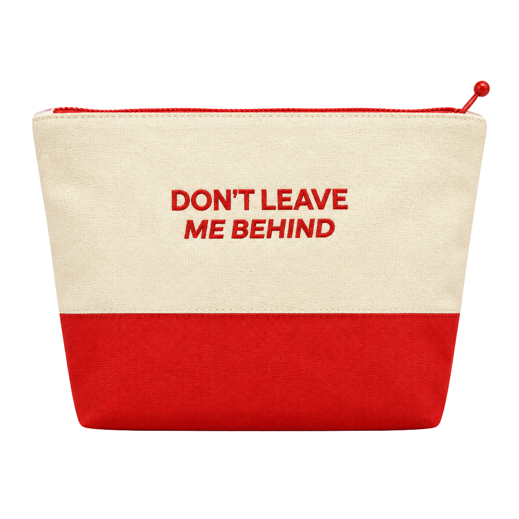 Lululemon Canvas Pouch Wordmark O/S Don't Leave Me Behind Red 1