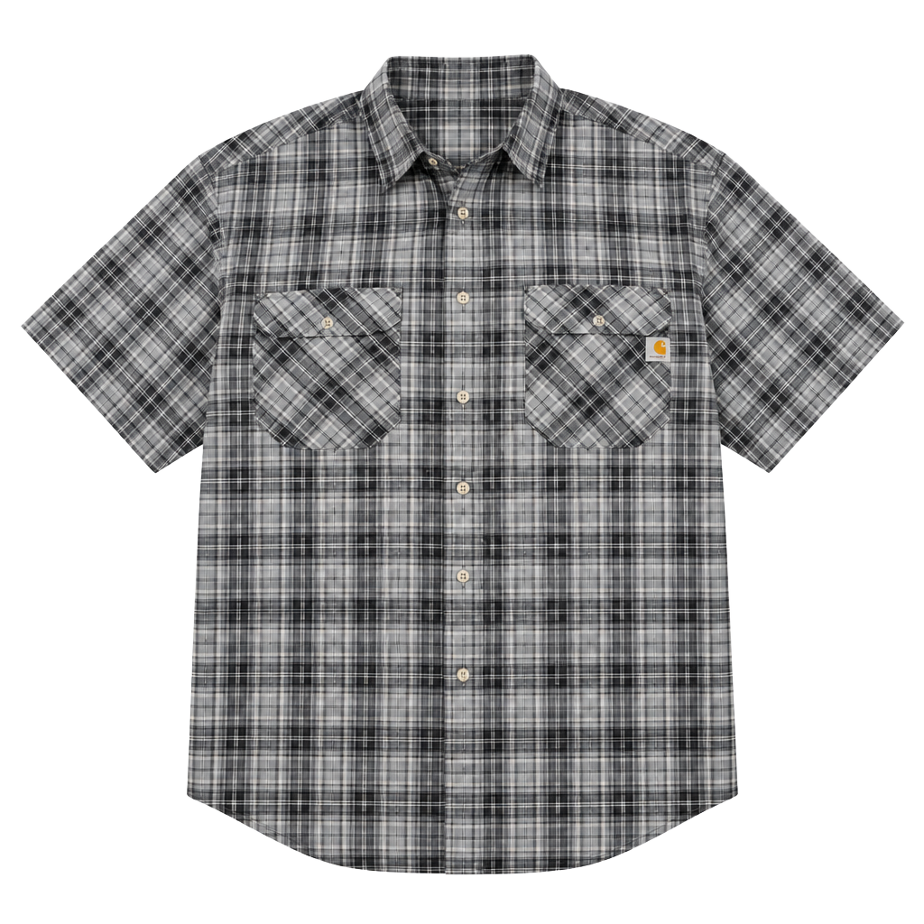 Carhartt Rugged Flex Relaxed Fit Plaid Short Sleeve Shirt Sz 3X Construction 1