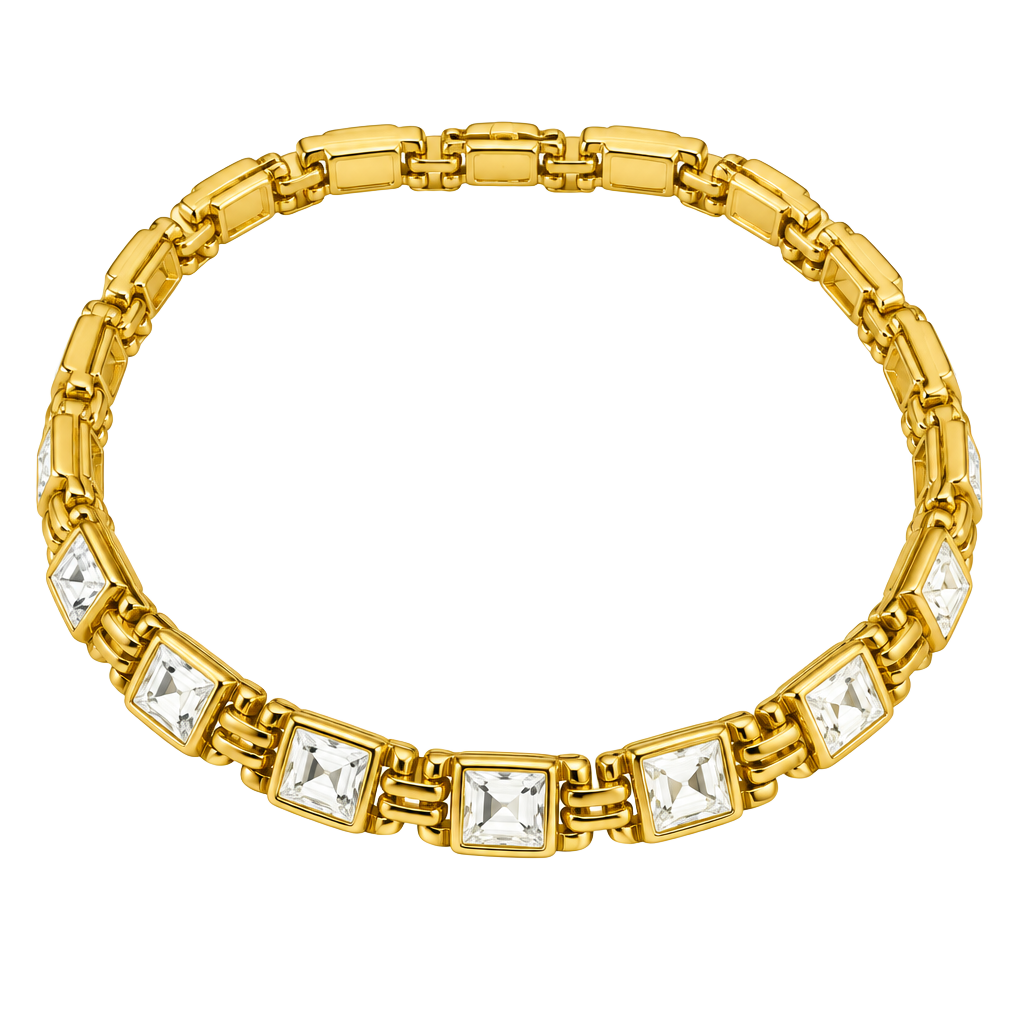Vintage Gold Tone Cubic Zirconia Tennis Bracelet 7.5 Inch 1