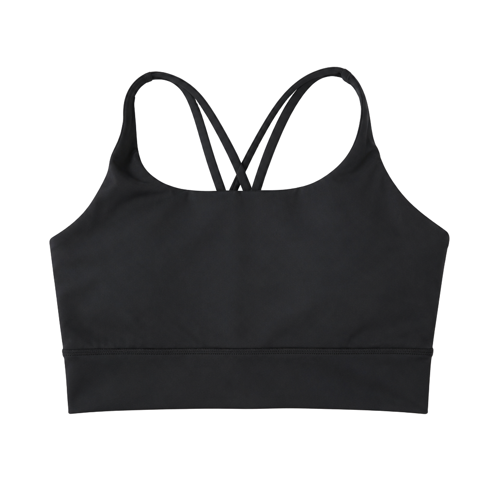 Lululemon Energy Bra Size 12 Black Long Line Strappy Yoga Sports Top 1