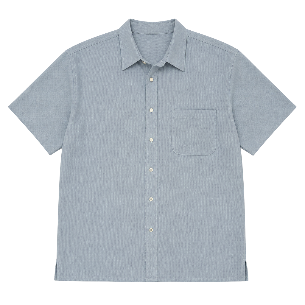 Eighty Eight Platinum Men's Light Blue Short Sleeve Textured Button Down Shirt XL 1