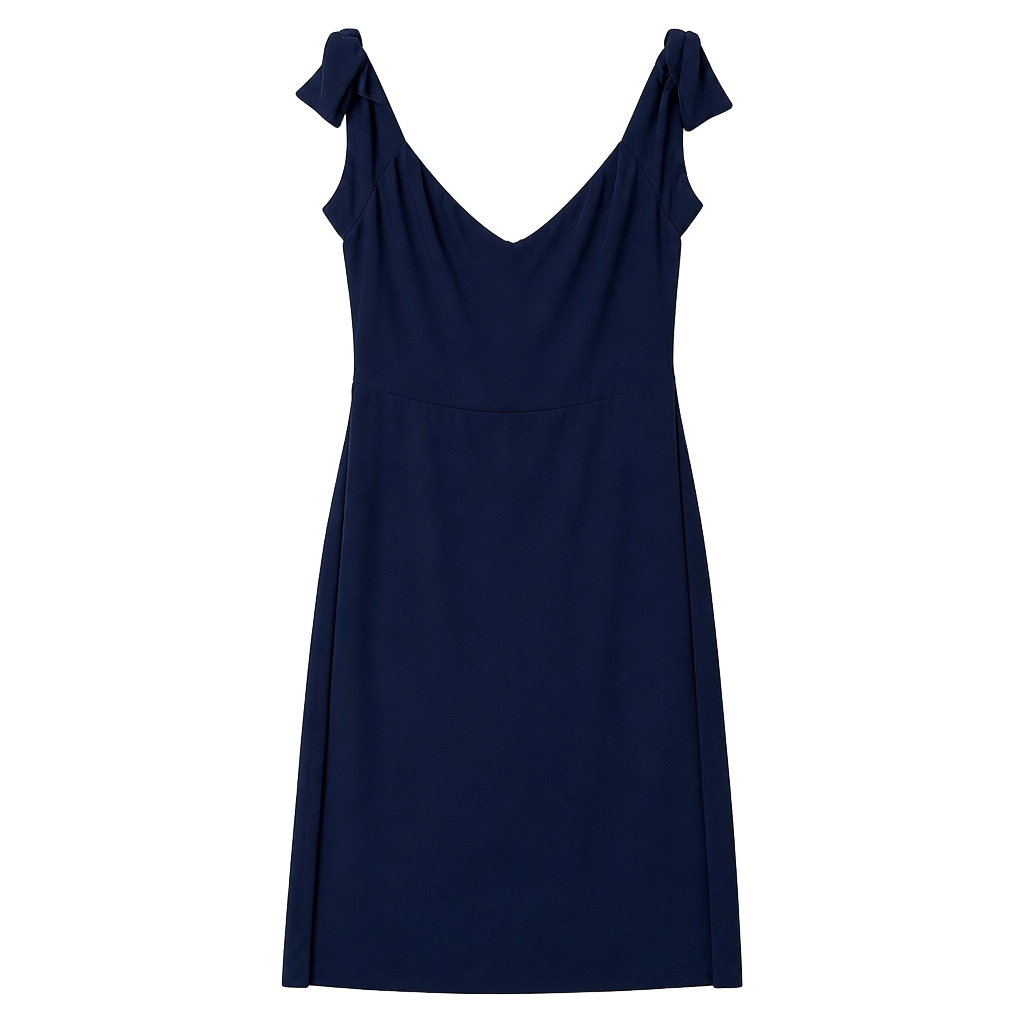 Reformation Ives Mini Dress in Navy Blue Tie Shoulder Cocktail Dress 1