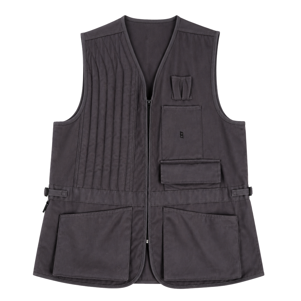 Vintage Bob Allen Shooting Vest Dark Brown Quilted Padded Right Hand Trap Skeet Vest 1