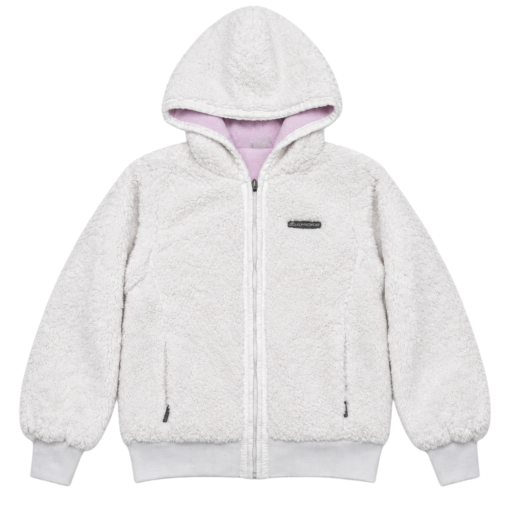 Roca Wear Faux Fur Zip Up Hoodie Size 16 White Y2K 1