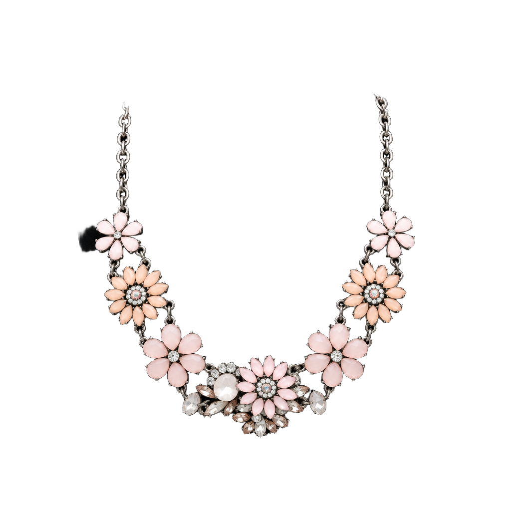 Torrid Blush Floral Bib Statement Necklace 1