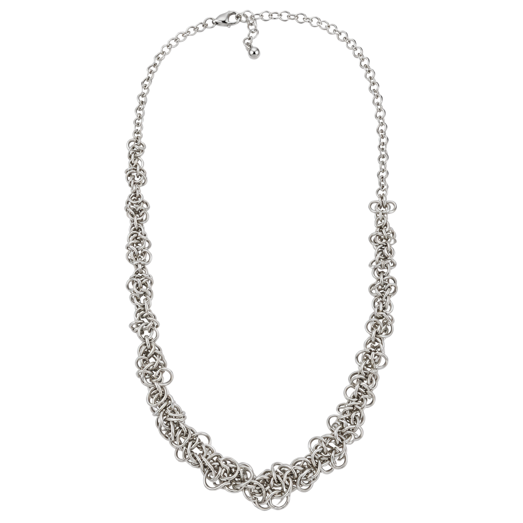 Avon Silver Tone Multi Loop Rings Cluster Necklace 1
