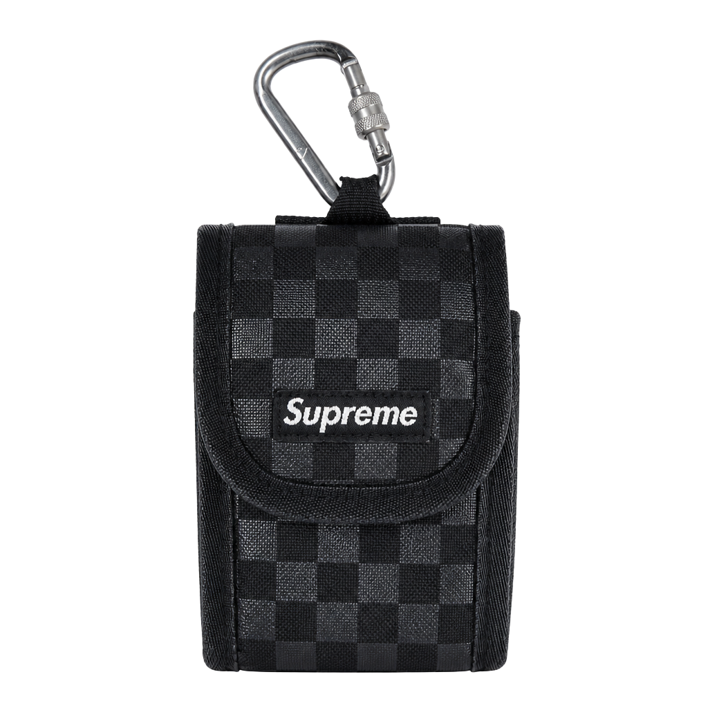 Supreme FW11 Damier Printed Check Camera Pouch Black 1