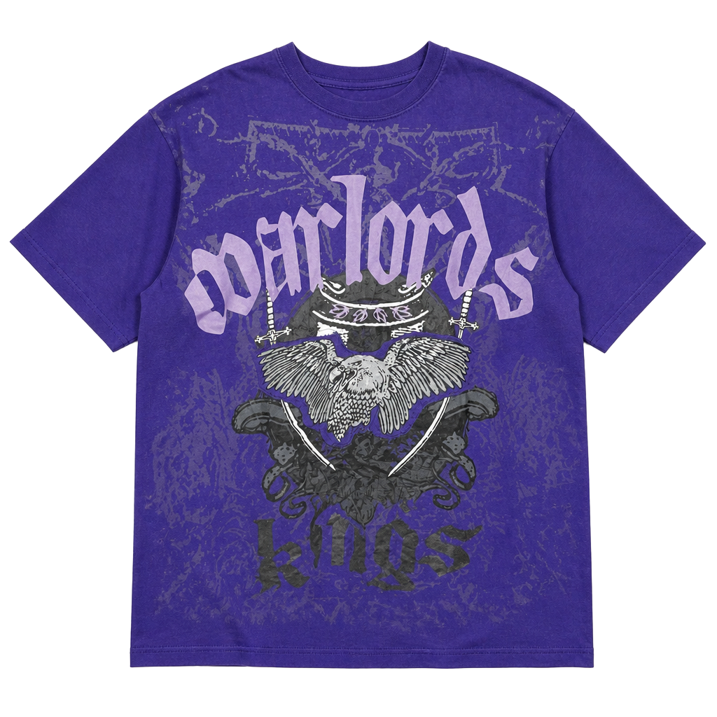 Vintage MRG Warlord Gothic Graphic T-Shirt XL Purple Y2K Rhinestone 1