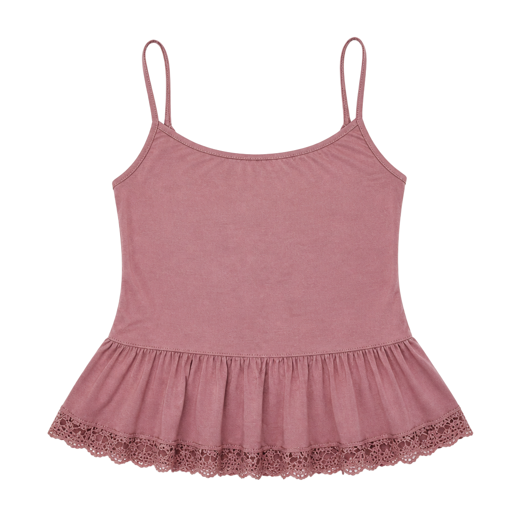 BP. Nordstrom Mauve Lace Trim Peplum Camisole Tank Top Size S 1