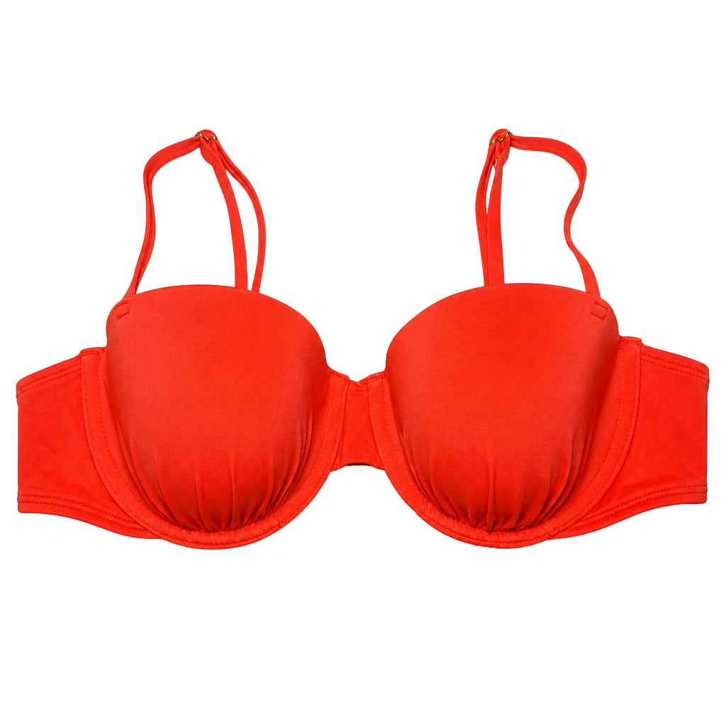 Shade & Shore Red Bikini Top 34B Push Up Underwire Swim Top NWOT 1