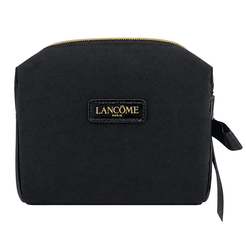 Lancome Black Makeup Bag Bow Zipper Pouch 1