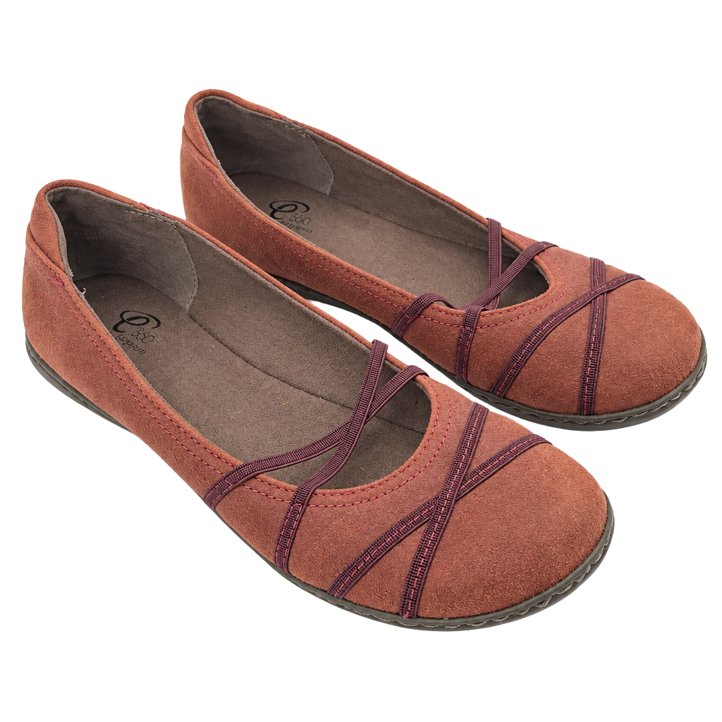 Easy Spirit E360 Suede Ballet Flats Brown 1