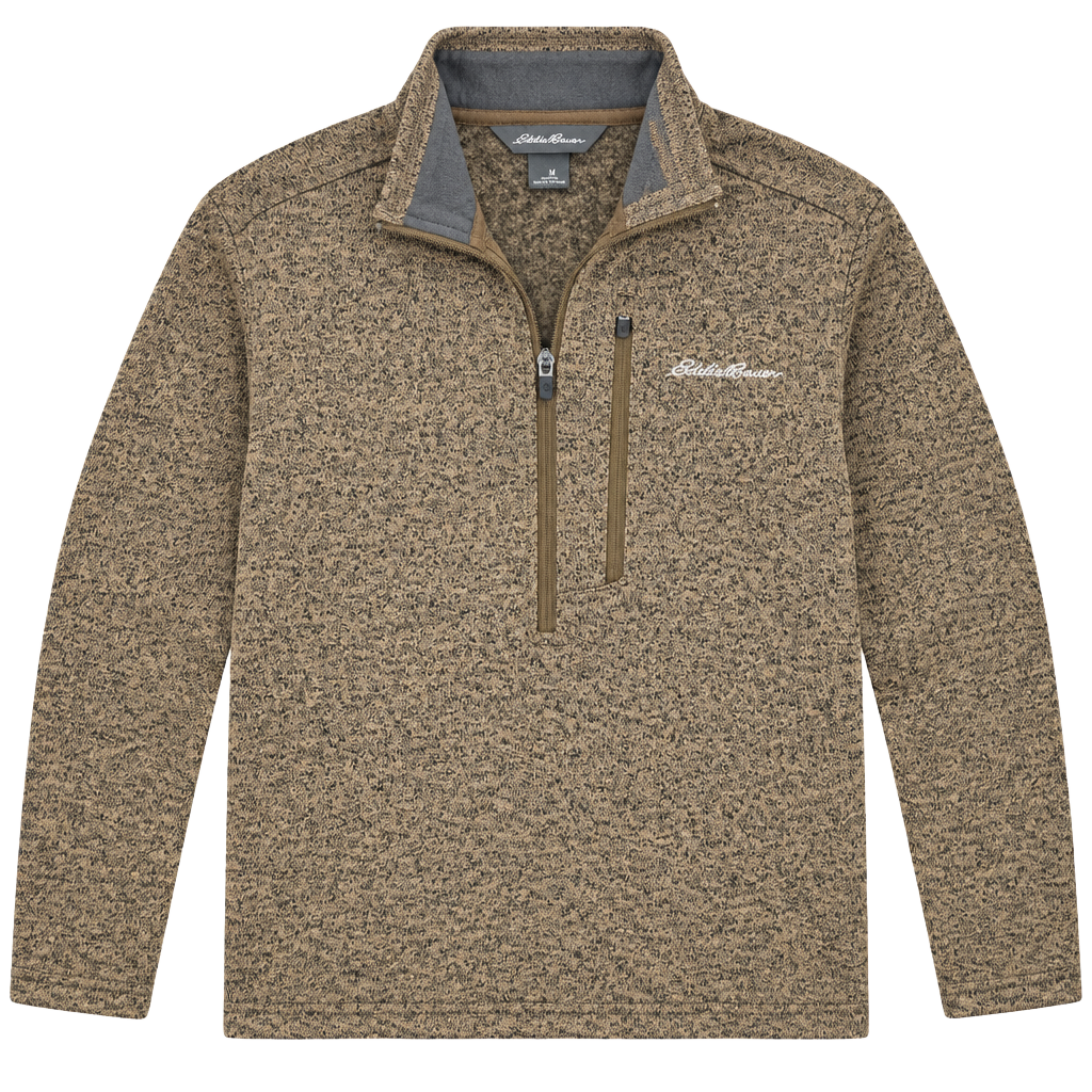 Eddie Bauer Fleece Pullover Size XL Brown 1/4 Zip 1