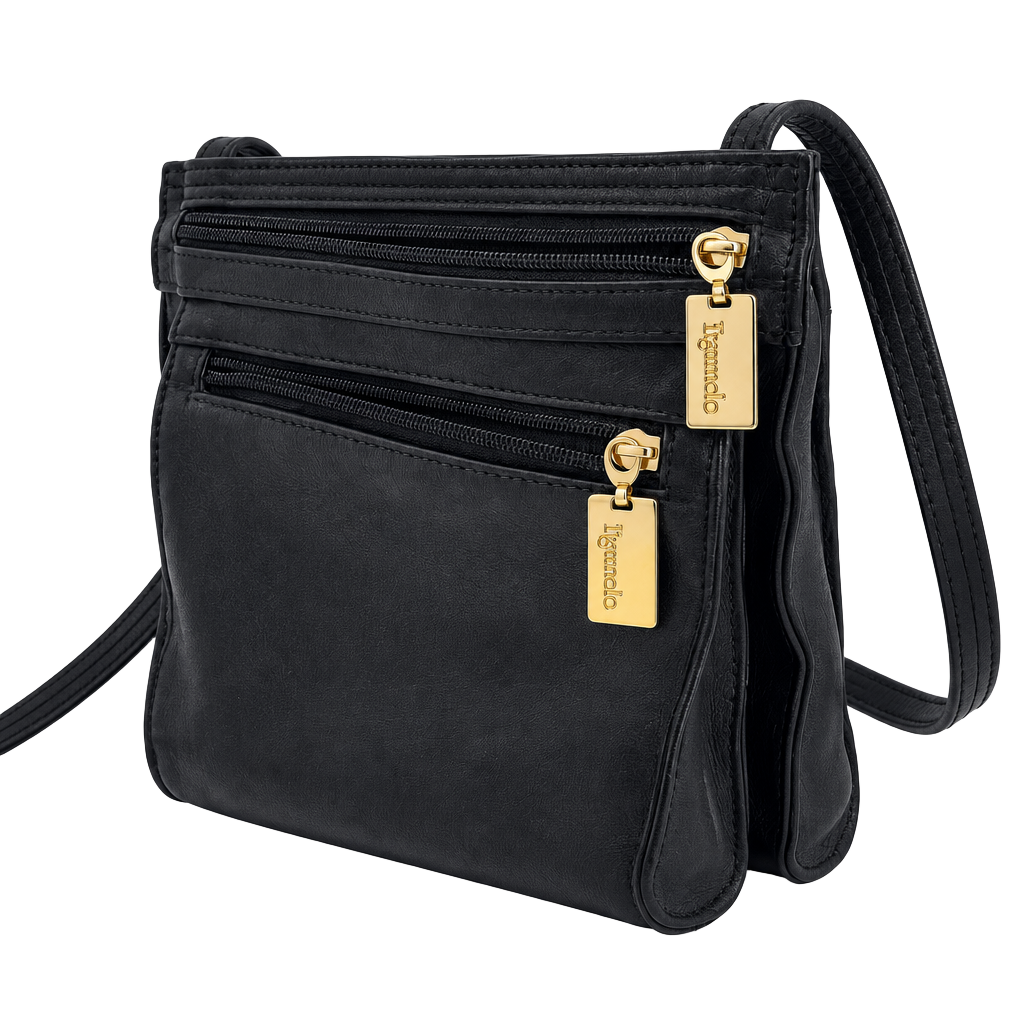 Tignanello Black Leather Crossbody Bag 1