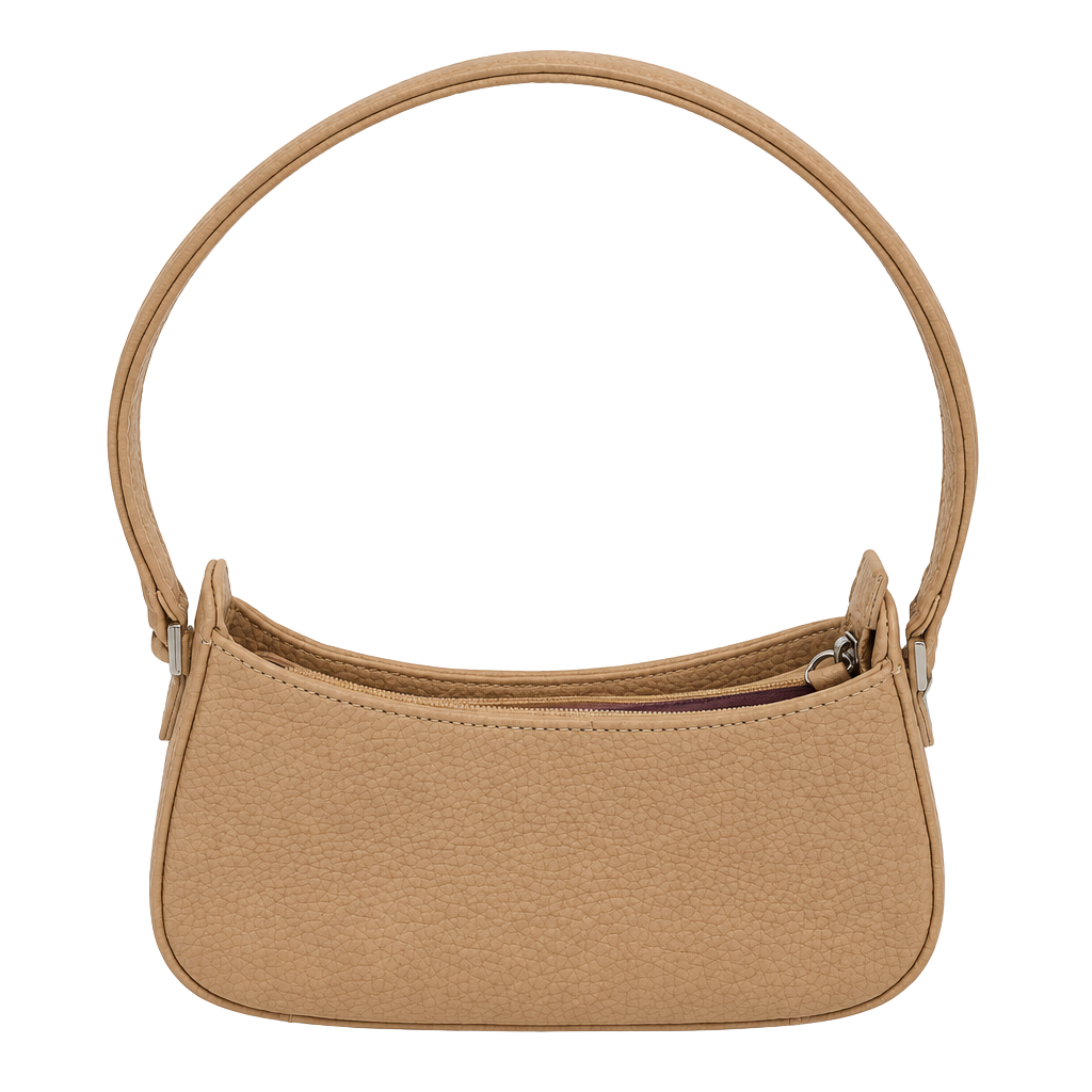 Liz Claiborne Accessories Beige Pebbled Leather Shoulder Bag 1