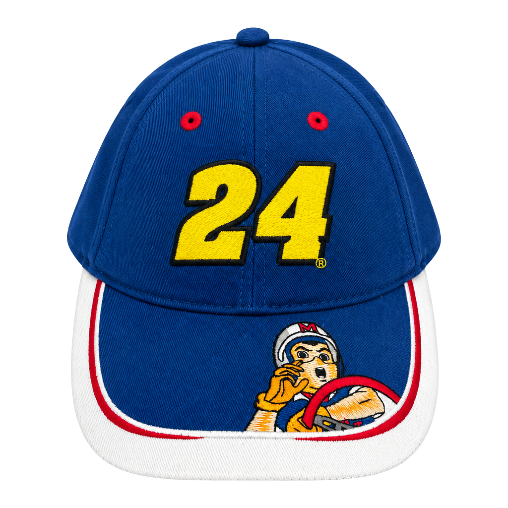 Vintage Speed Racer 24 Embroidered Hat Blue White 1