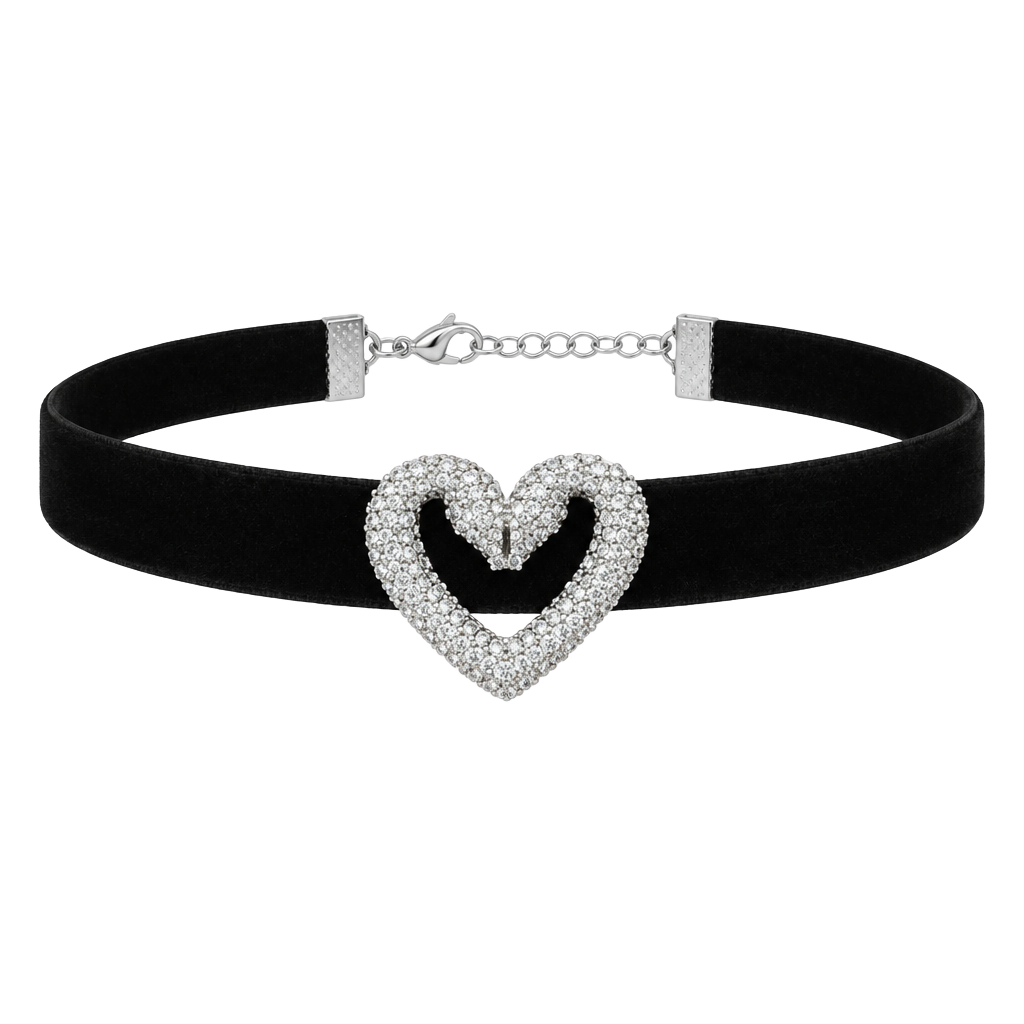 Swarovski Una White Crystal Heart Choker Necklace 1