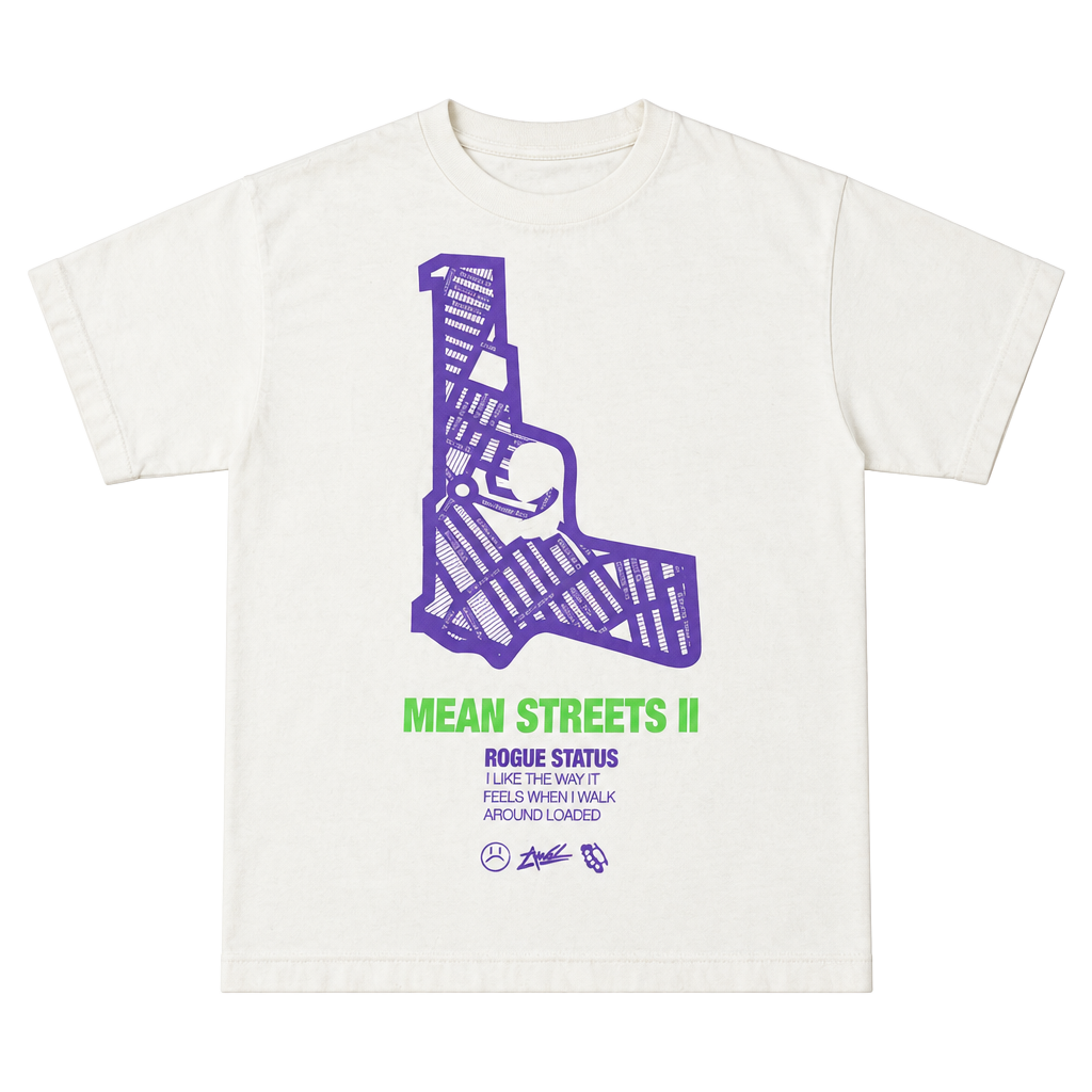 Rogue Status Mean Streets II T-Shirt Size M White Skater Streetwear 1