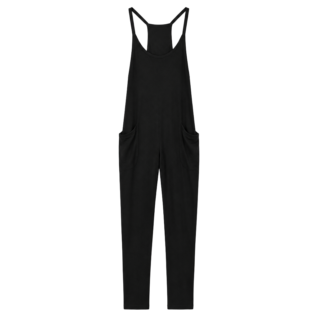 Antistar Black Racerback Jumpsuit Size XS Drop Crotch Pockets 1