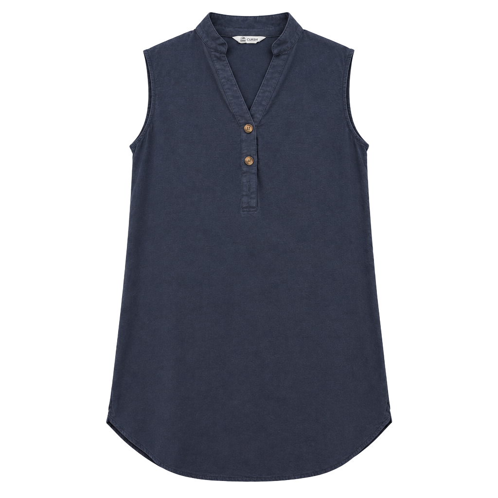Cupshe Sleeveless V-Neck Mini Dress Size S Navy Blue Beach Cover Up 1