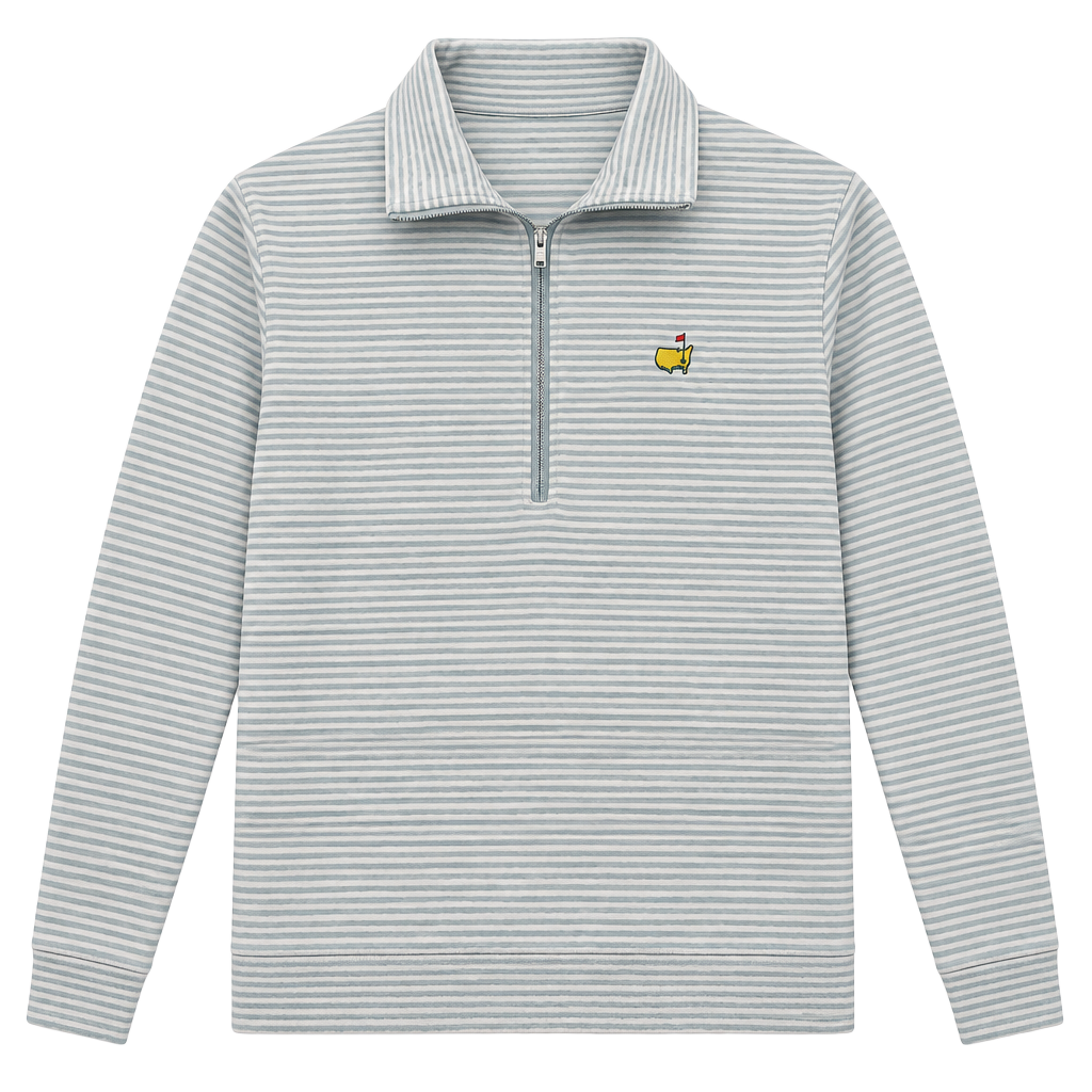 Magnolia Lane Collection Masters 1/4 Zip Pullover Blue Striped 1
