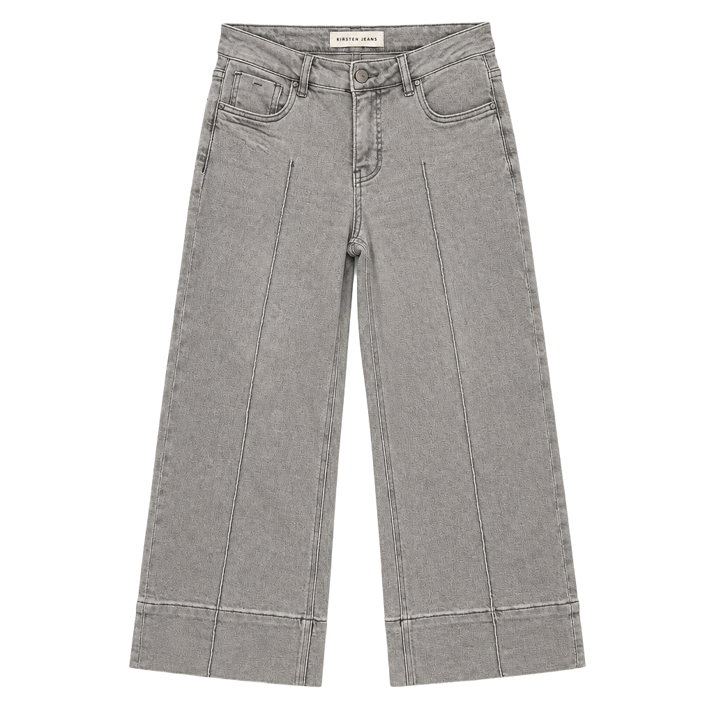 Risen Jeans Wide Leg Pintuck Jeans Size 3/26 Grey Denim 1