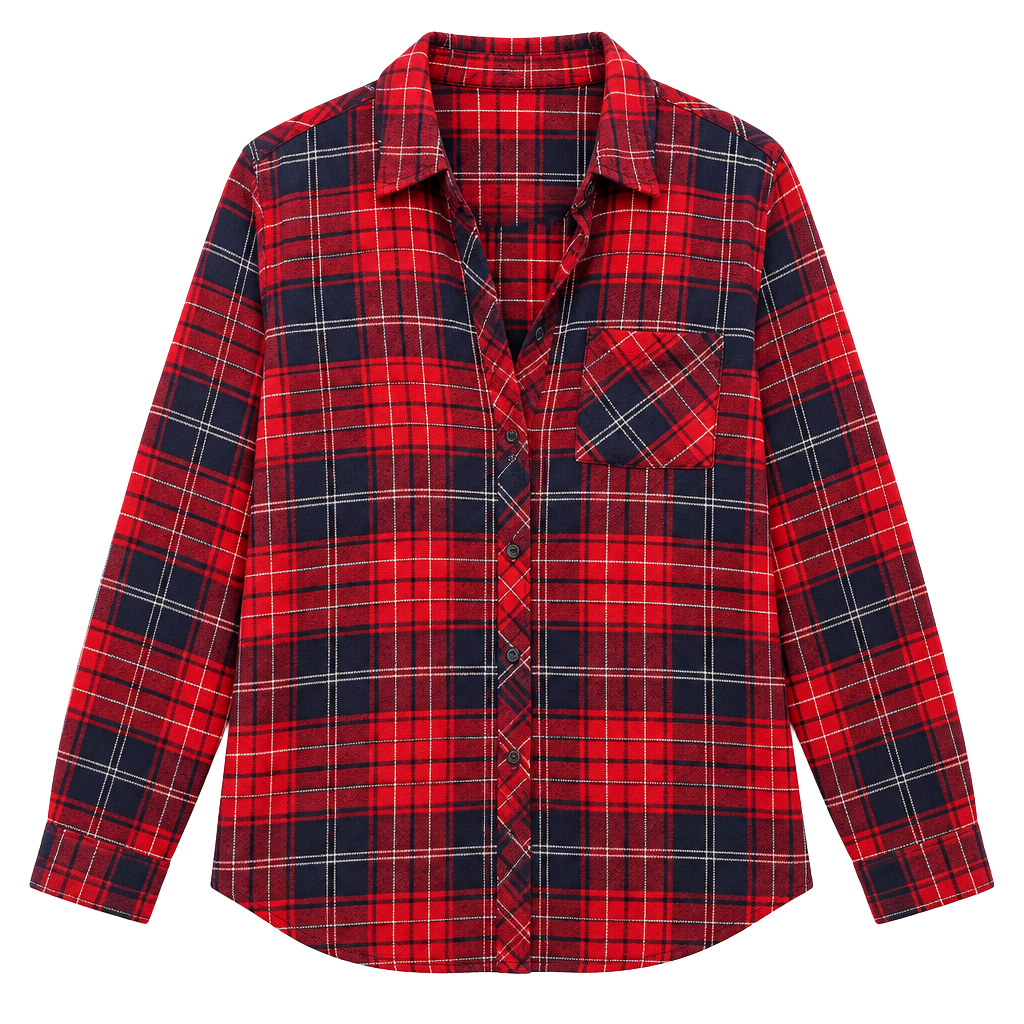 Beach Lunch Lounge Plaid Flannel Shirt Size M Red Black Long Sleeve 1