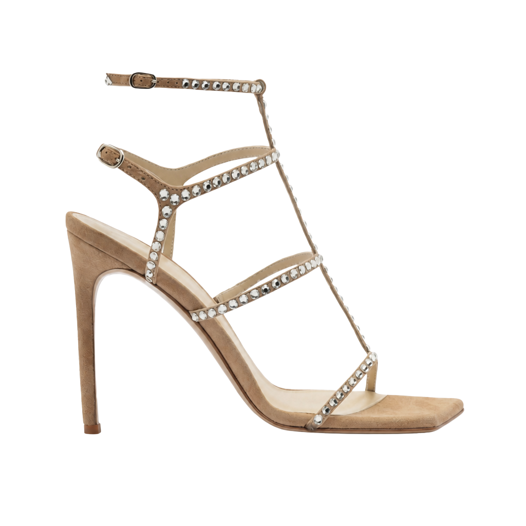 Alexandre Birman Amanda 100 Meringue Crystal Sandals Size 37 US 7 – MSRP $1,095 1