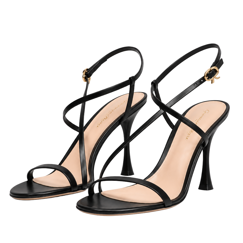 Gianvito Rossi Ascent 85 Black Calf Leather Sandals EU 37.5 – MSRP $945 1