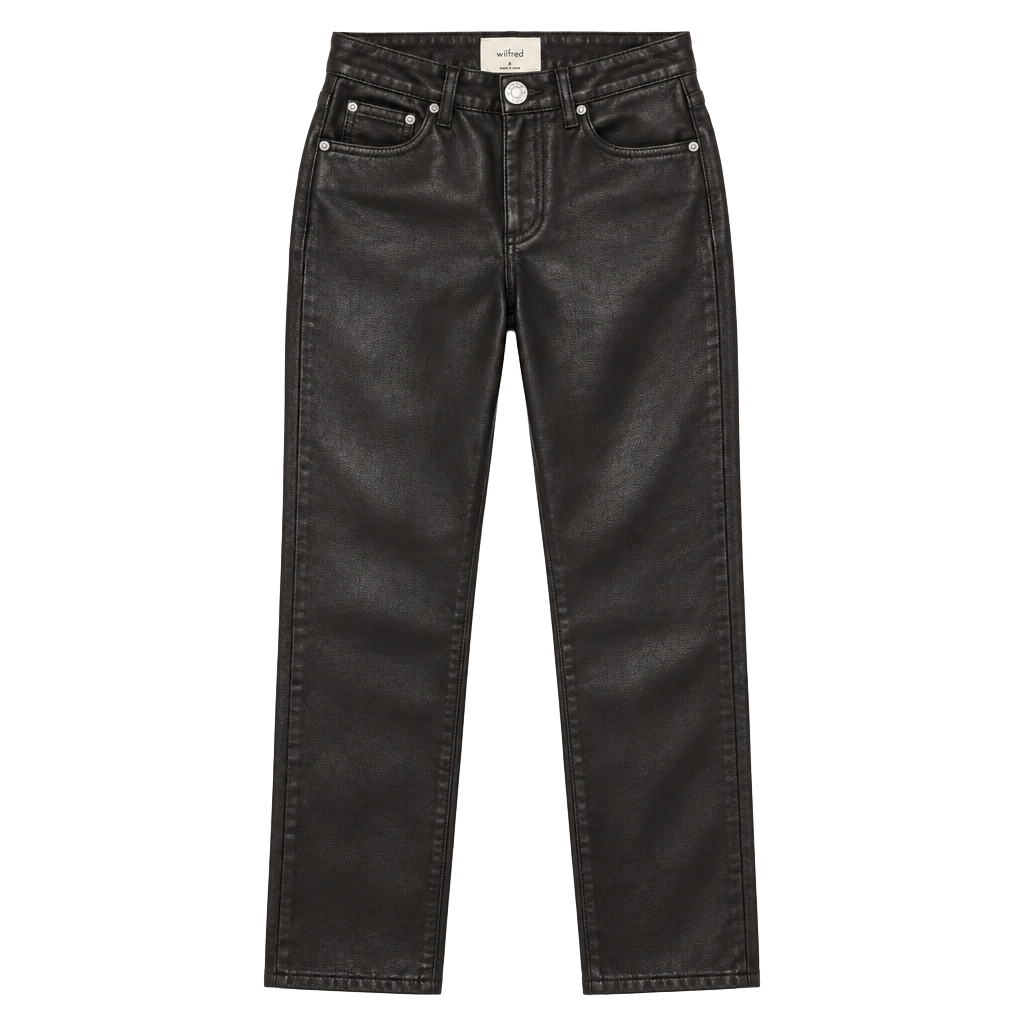 Wilfred Vegan Leather Pants Size 8 Brown Straight Leg 1