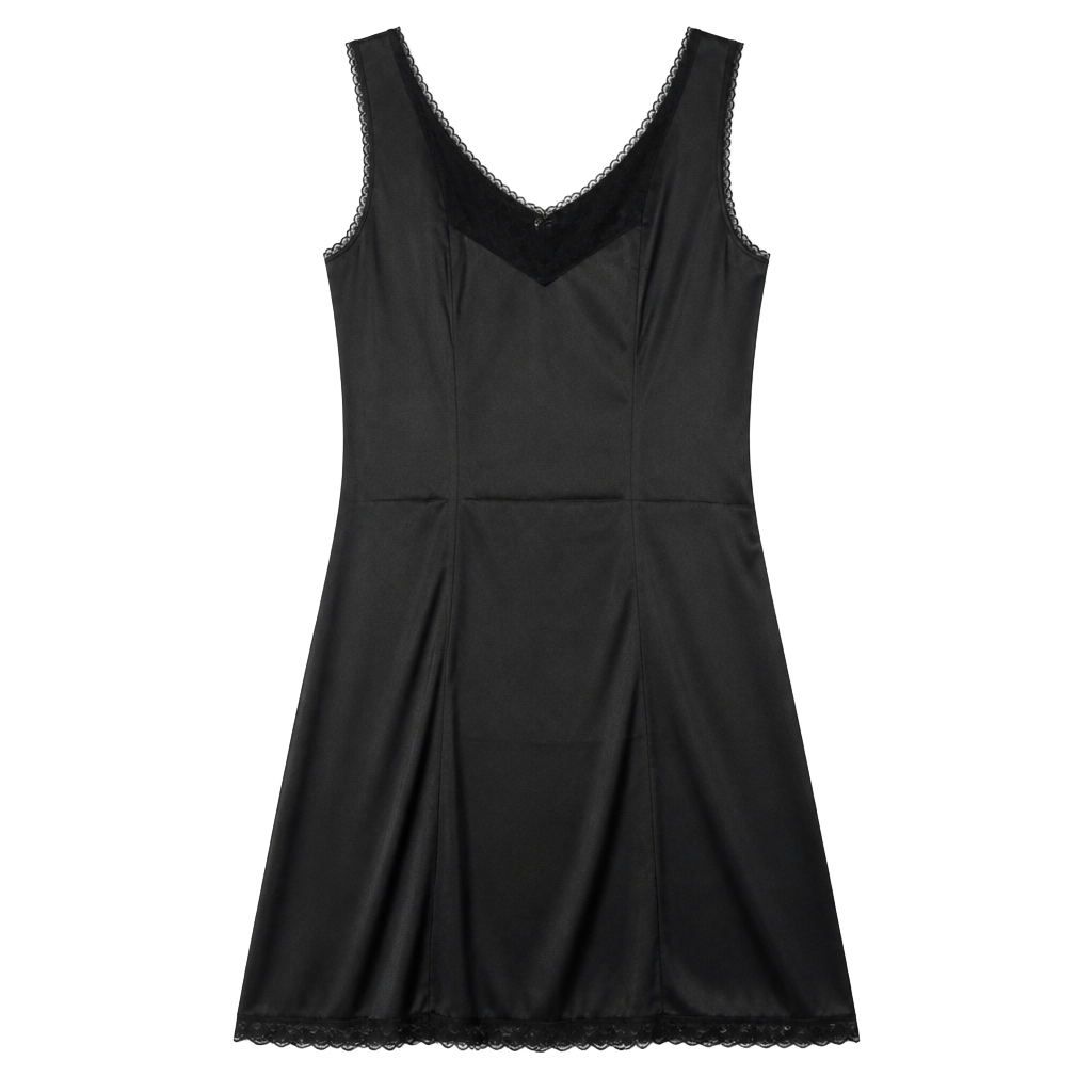 Heavenly Secrets Full Slip Size M/34 Black Nylon Lace Trim 1