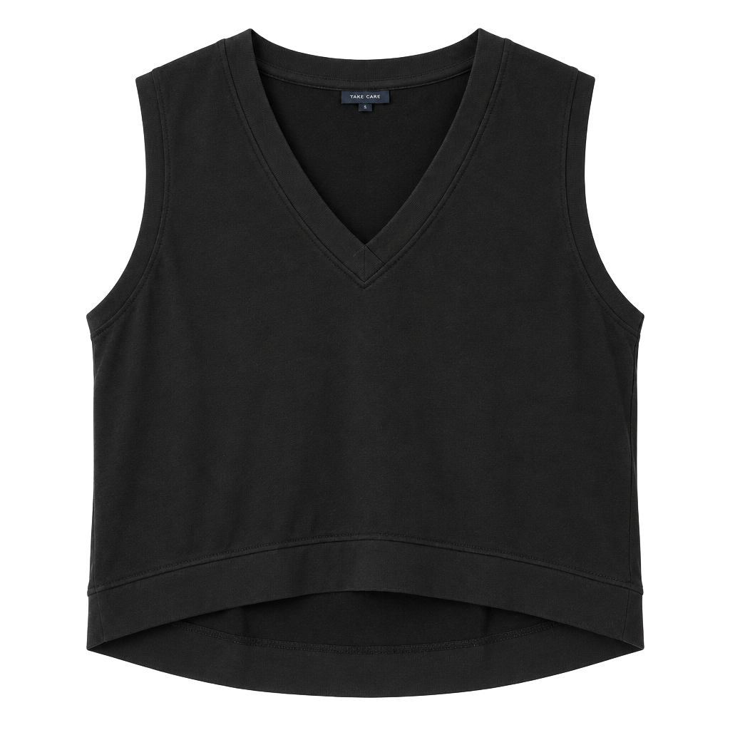 Universal Thread V-Neck Sweatshirt Vest Size L Black French Terry 1