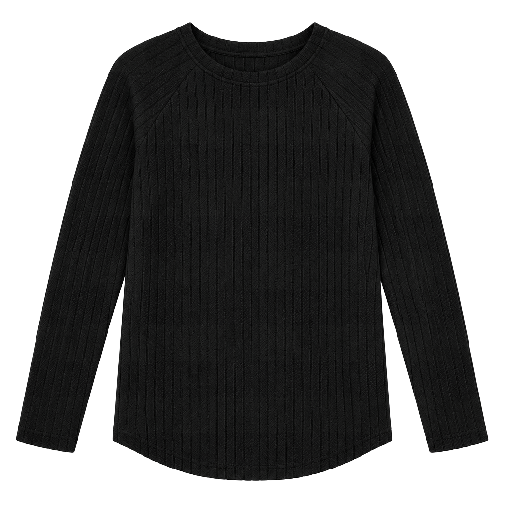 Unbranded Ribbed Pullover Sweater Size M Black Long Sleeve Crewneck 1