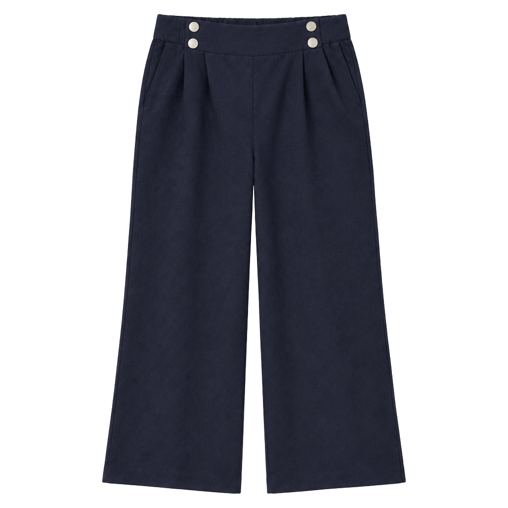 Unbranded Wide Leg Pants Size XL Navy Polyester 1