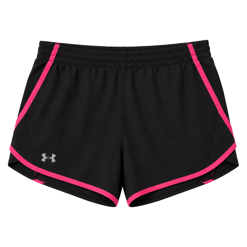 Under Armour UA Fly By 3'' Shorts Size L Black Pink 1