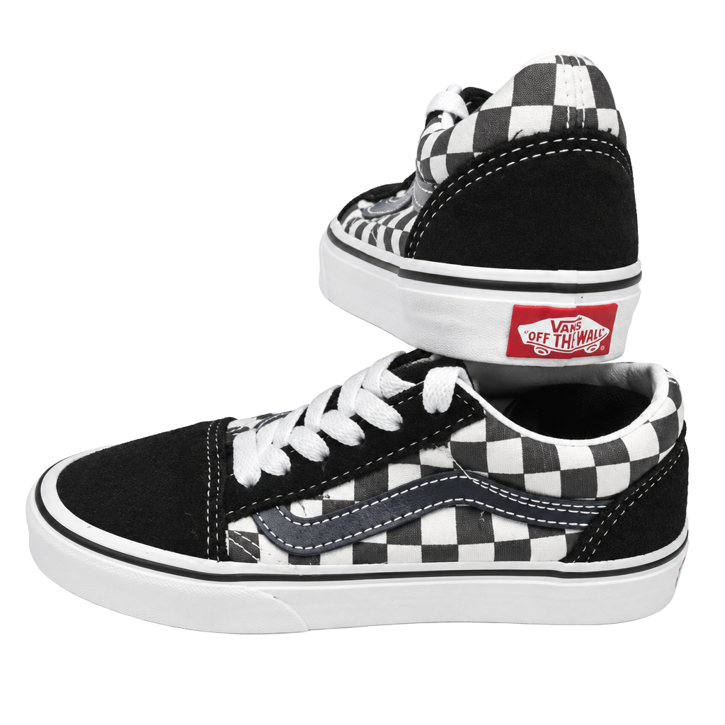Vans Old Skool Kids Size 12 Black Gray Checkerboard Skate Shoes Sneakers 1