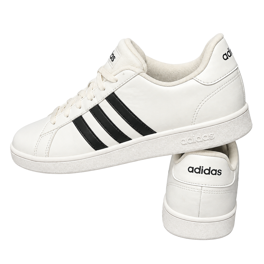 Adidas Grand Court White & Black Sneakers – US Men’s 7 / Women’s 8 1