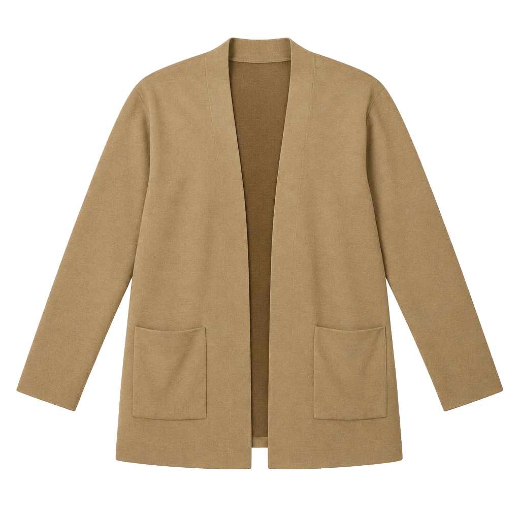 Croft & Barrow Women’s Medium Brown Open Front Long Cardigan Sweater Pocket 1
