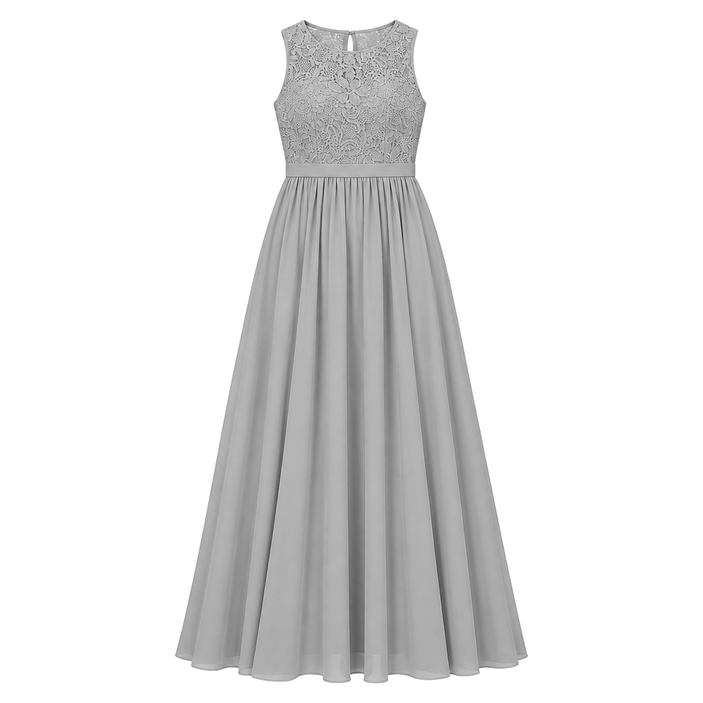 Lulus Women’s M Gray Lace Crochet Open Back Maxi Dress Formal Bridesmaid 1
